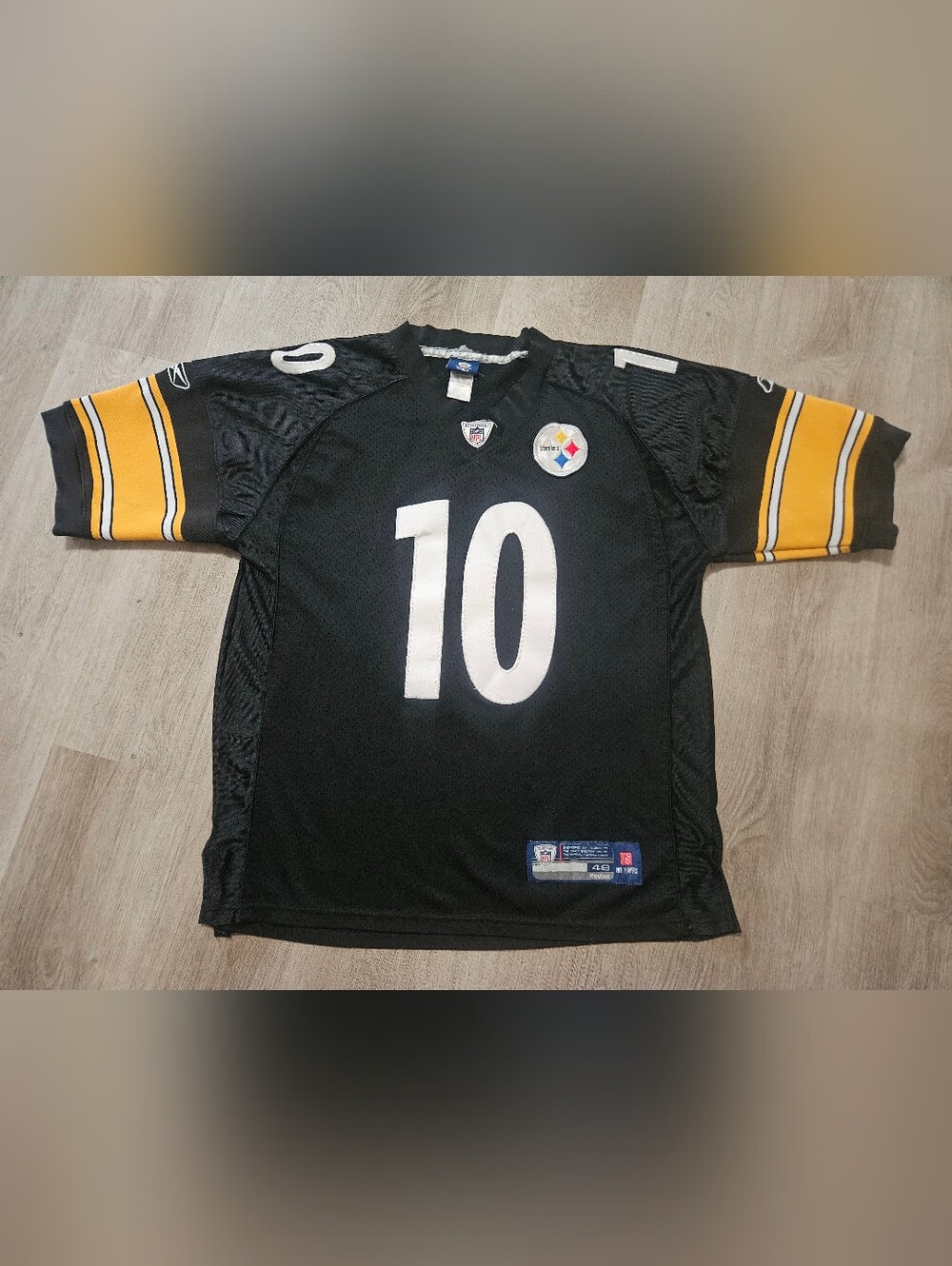 Mens 48 VTG Pittsburgh Steelers Santonio Holmes #10 Reebok Jersey